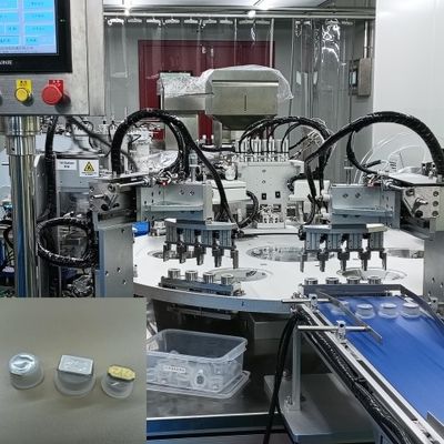 Máquina ensambladora de tapas Euro para cubierta de película de infusión con control PLC
