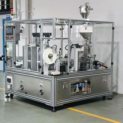 Máquina automática de llenado de tapa de desecante de acero inoxidable con control PLC